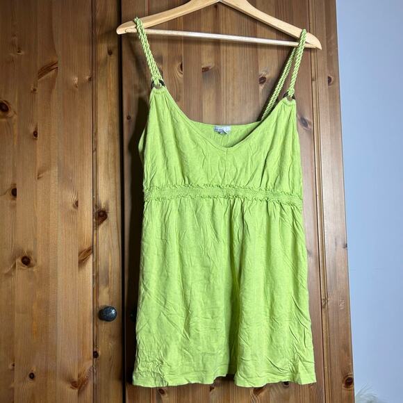 Old Navy Tops - Vintage Y2K Babydoll Tank Top Women’s XL Lime Green Fairy Whimsical Sleeveless